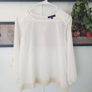 Ivory blouse sheer  small about a 6